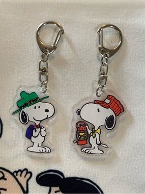 Peanuts: Snoopy Acrylic Keychain/ Bag Charm - Green or Red Hat